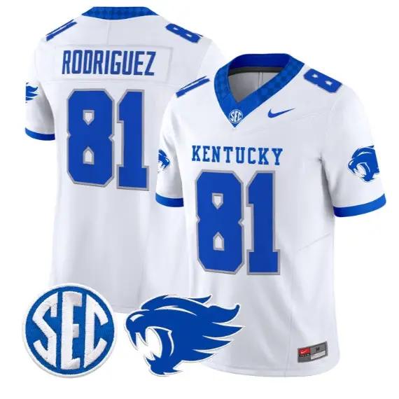 Willie Rodriguez #81 Kentucky Wildcats Jersey 2026 Limited Stitched by My Store NCAA Football Jerseys