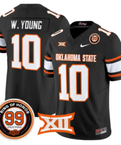 Wyatt Young Jersey #10 Oklahoma State 2026 Leslie O'neal Stitched by My Store NCAA Football Jerseys