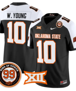 Wyatt Young Jersey #10 Oklahoma State 2026 Leslie O'neal Stitched by My Store NCAA Football Jerseys