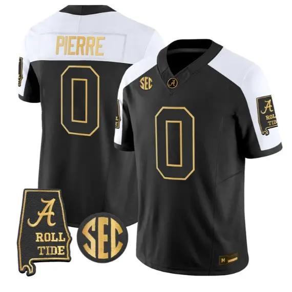 Yhonzae Pierre #0 Alabama Crimson Tide Jersey 2026 Alabama Stitched by My Store NCAA Football Jerseys