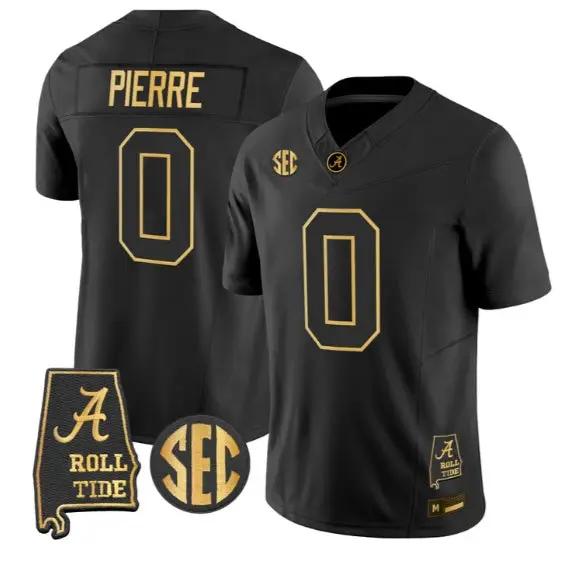 Yhonzae Pierre #0 Alabama Crimson Tide Jersey 2026 Alabama Stitched by My Store NCAA Football Jerseys