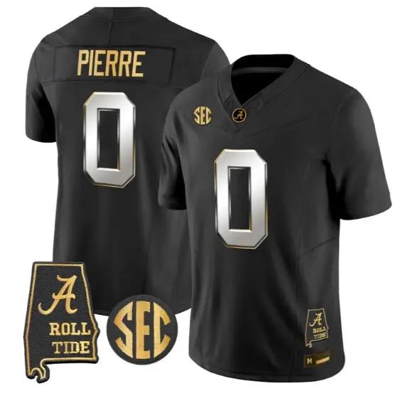 Yhonzae Pierre #0 Alabama Crimson Tide Jersey 2026 Alabama Stitched by My Store NCAA Football Jerseys