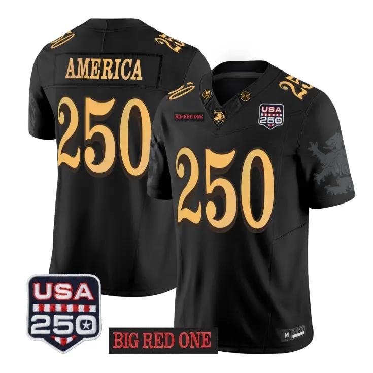 America Jersey #250 Army Black Knights 2026 Big Red One USA 250 Patch Stitched - Top Wow Design America Jersey #250 Army Black Knights 2026 Big Red One USA 250 Patch Stitched