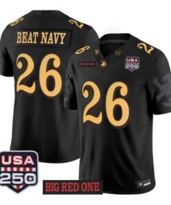 Beat Navy Jersey #26 Army Black Knights 2026 Big Red One USA250 Patch Stitched - Top Wow Design Beat Navy Jersey #26 Army Black Knights 2026 Big Red One USA250 Patch Stitched