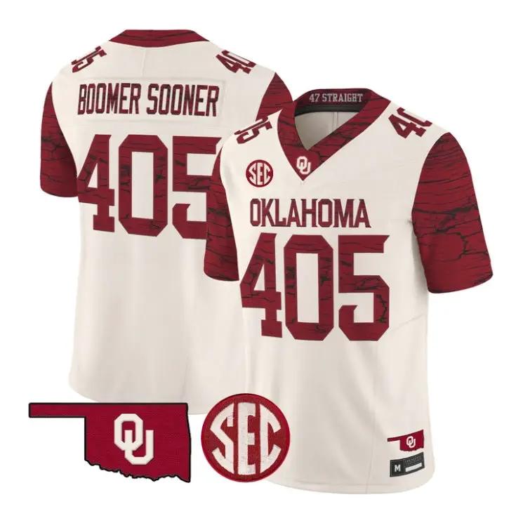 Boomer Sooner Jesey #405 Oklahoma Sooners 2026 Rough Rider Vapor Stitched - Top Wow Design Boomer Sooner Jesey #405 Oklahoma Sooners 2026 Rough Rider Vapor Stitched