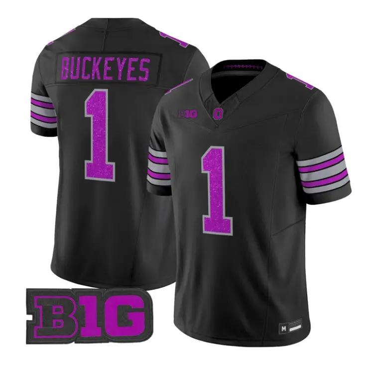 Buckeyes Jersey #1 Ohio State Buckeyes Glitter Vapor All Stitched