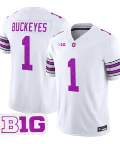 Buckeyes Jersey #1 Ohio State Buckeyes Glitter Vapor All Stitched
