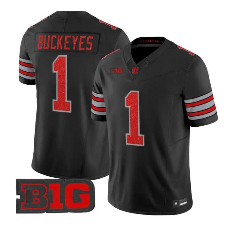 Buckeyes Jersey #1 Ohio State Buckeyes Glitter Vapor All Stitched