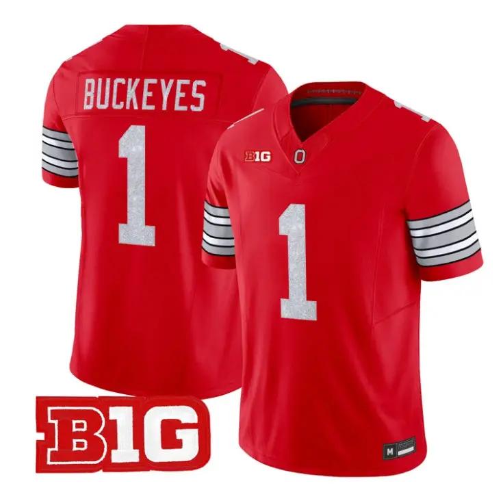 Buckeyes Jersey #1 Ohio State Buckeyes Glitter Vapor All Stitched