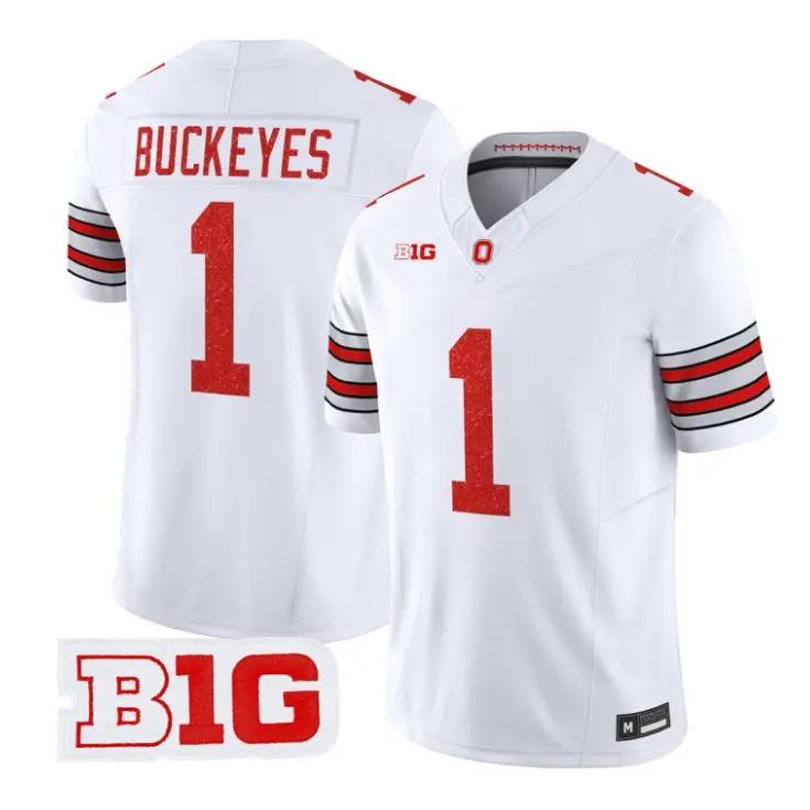 Buckeyes Jersey #1 Ohio State Buckeyes Glitter Vapor All Stitched