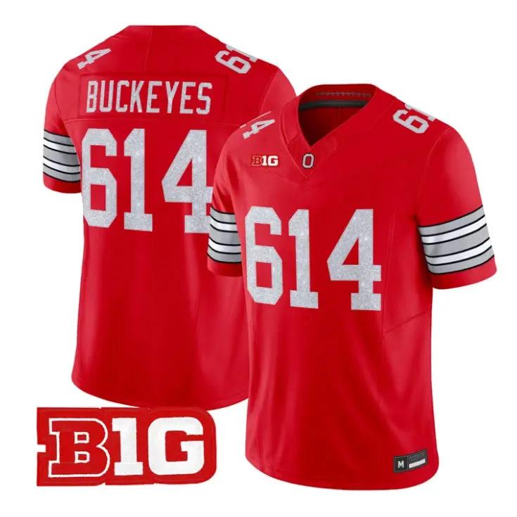 Buckeyes Jersey #614 Ohio State Buckeyes Glitter Vapor All Stitched