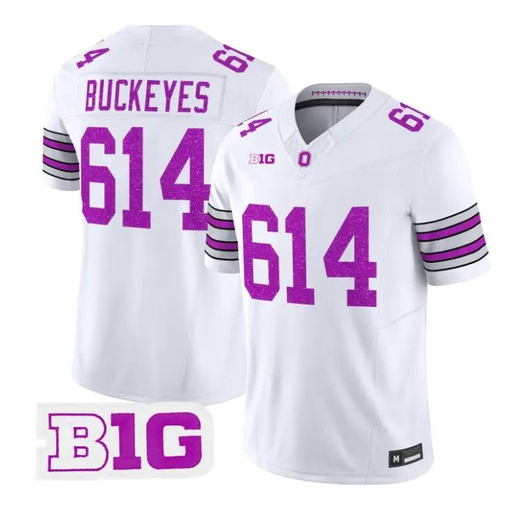 Buckeyes Jersey #614 Ohio State Buckeyes Glitter Vapor All Stitched