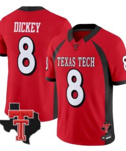 Cameron Dickey Jersey #8 Texas Tech Red Raiders 2026 Throwback Stitched - Top Wow Design Cameron Dickey Jersey #8 Texas Tech Red Raiders 2026 Throwback Stitched
