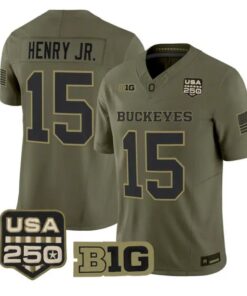 Chris Henry Jr Jersey #15 Ohio State Buckeyes 2026 Vapor Limited Stitched Olive - Top Wow Design Chris Henry Jr Jersey #15 Ohio State Buckeyes 2026 Vapor Limited Stitched Olive