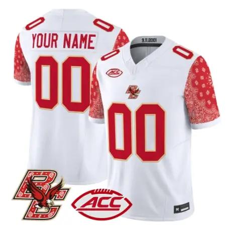 Custom Boston College Eagles Jersey Red Bandanna 2026 Vapor Stitched - Top Wow Design Custom Boston College Eagles Jersey Red Bandanna 2026 Vapor Stitched