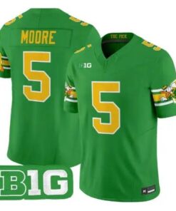 Dante Moore Jersey #5 Oregon Ducks Mighty Oregon 2026 Stitched Green - Top Wow Design Dante Moore Jersey #5 Oregon Ducks Mighty Oregon 2026 Stitched Green