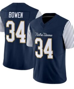 Drayk Bowen Jersey #34 Notre Dame Fighting Irish 2018 Shamrock Series Stitched