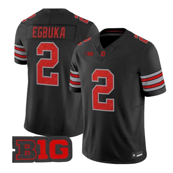 Emeka Egbuka Jersey #2 Ohio State Buckeyes Glitter Vapor All Stitched