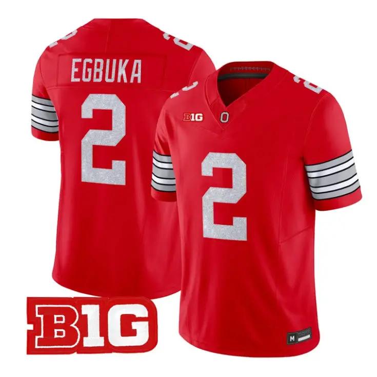 Emeka Egbuka Jersey #2 Ohio State Buckeyes Glitter Vapor All Stitched