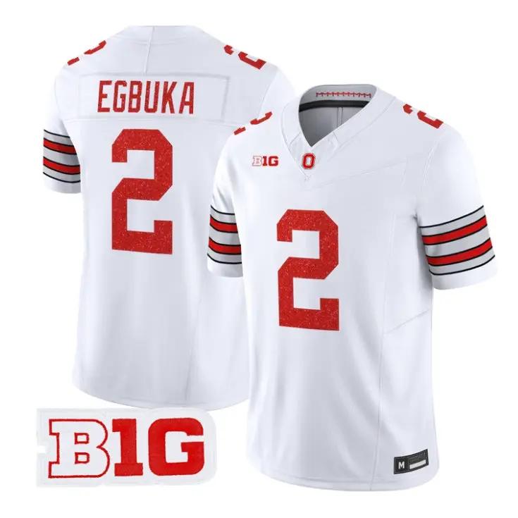 Emeka Egbuka Jersey #2 Ohio State Buckeyes Glitter Vapor All Stitched