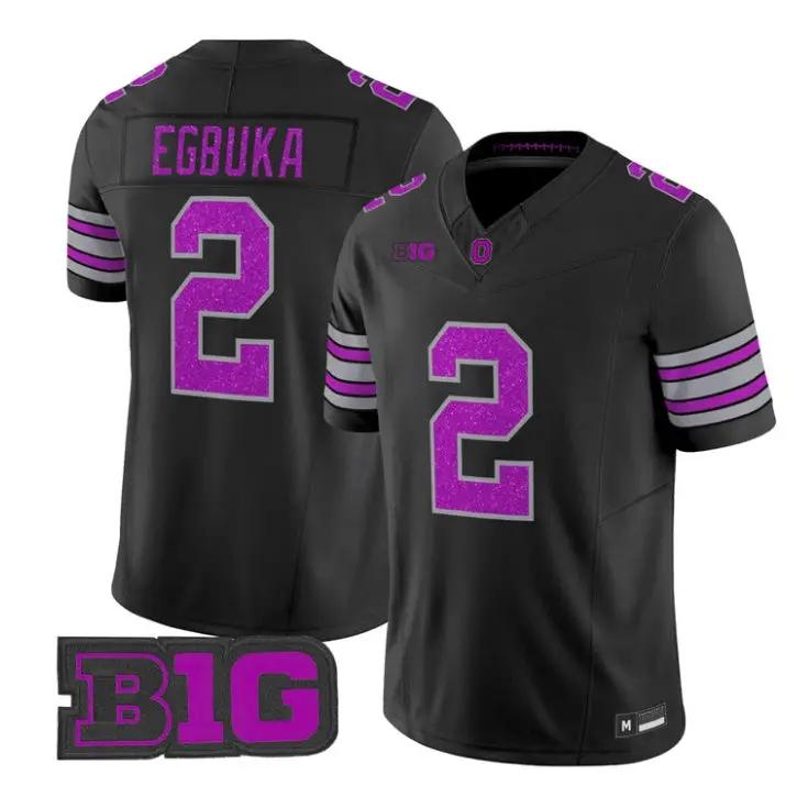 Emeka Egbuka Jersey #2 Ohio State Buckeyes Glitter Vapor All Stitched