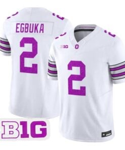 Emeka Egbuka Jersey #2 Ohio State Buckeyes Glitter Vapor All Stitched