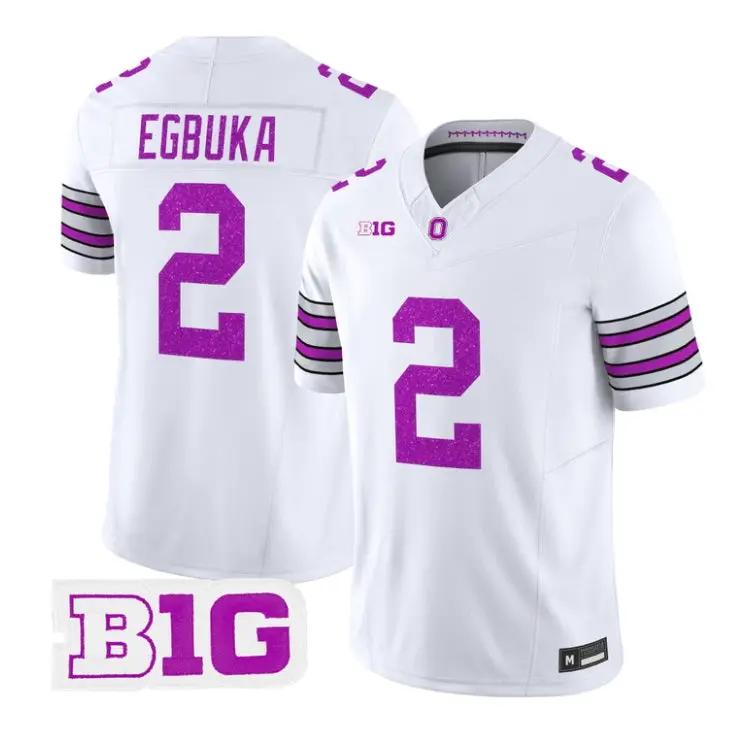 Emeka Egbuka Jersey #2 Ohio State Buckeyes Glitter Vapor All Stitched