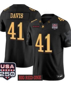 Glenn Davis Jersey #41 Army Black Knights 2026 Big Red One USA250 Patch Stitched