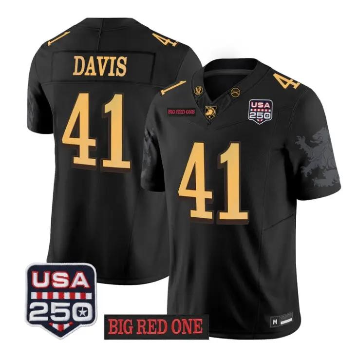 Glenn Davis Jersey #41 Army Black Knights 2026 Big Red One USA250 Patch Stitched - Top Wow Design Glenn Davis Jersey #41 Army Black Knights 2026 Big Red One USA250 Patch Stitched