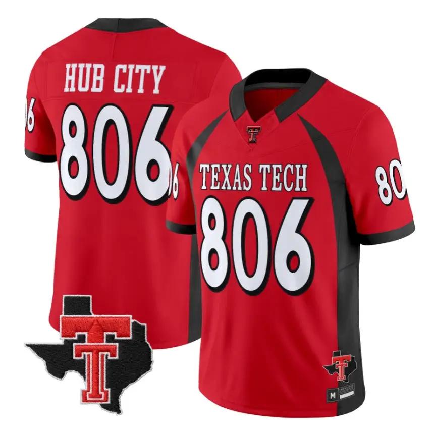 Hub City Jersey #806 Texas Tech Red Raiders 2026 Texas Patch All Stitched