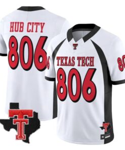 Hub City Jersey #806 Texas Tech Red Raiders 2026 Texas Patch All Stitched