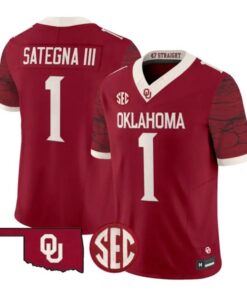 Isaiah Sategna III Jesey #1 Oklahoma Sooners 2026 Rough Rider Stitched