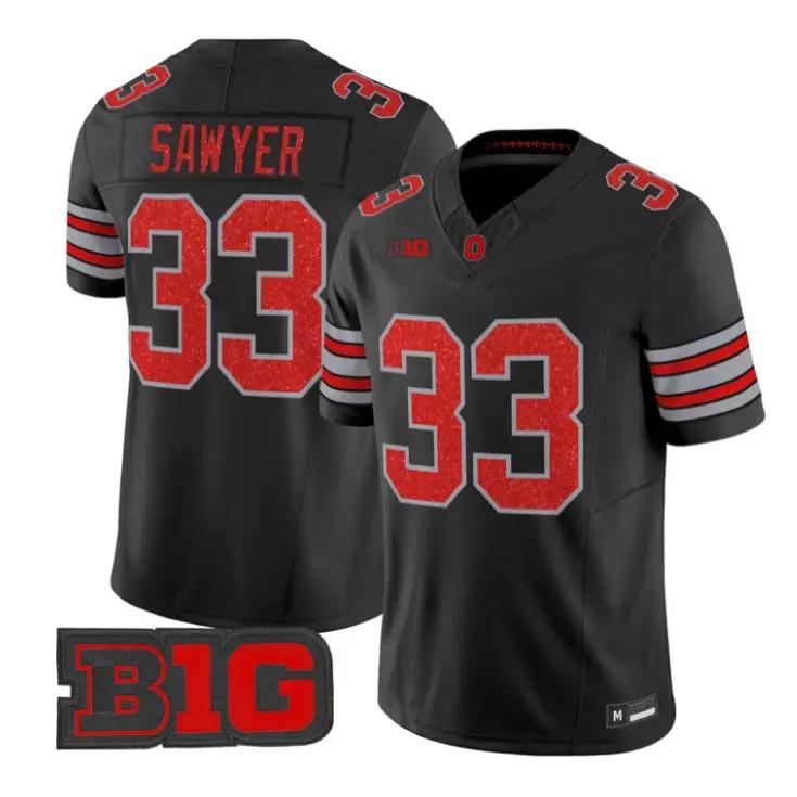 Jack Sawyer Jersey #33 Ohio State Buckeyes Glitter Vapor All Stitched