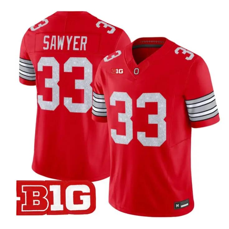 Jack Sawyer Jersey #33 Ohio State Buckeyes Glitter Vapor All Stitched