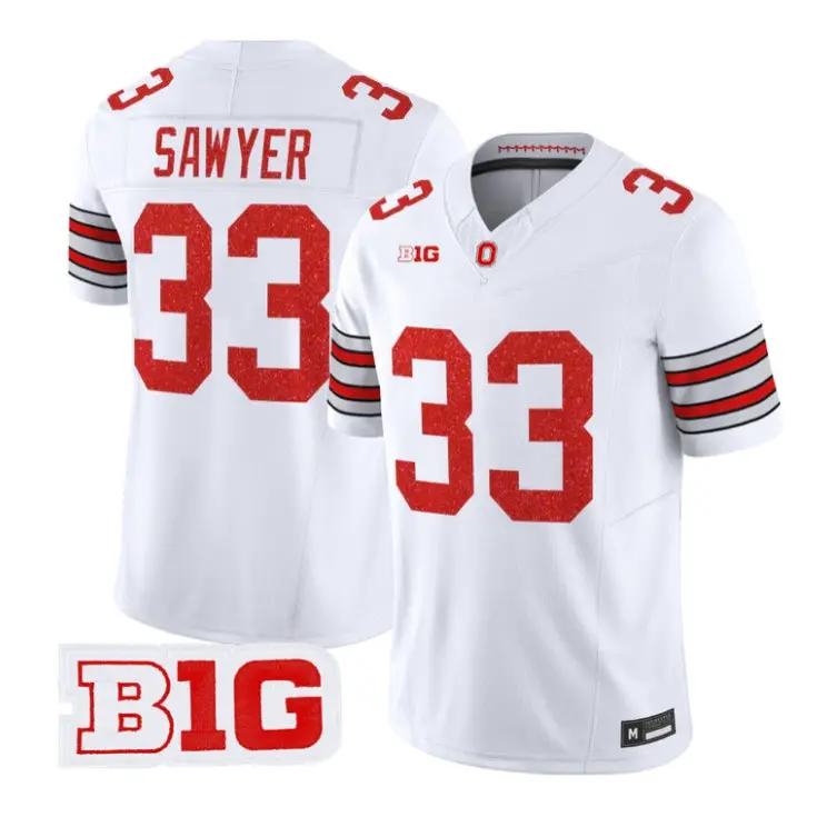 Jack Sawyer Jersey #33 Ohio State Buckeyes Glitter Vapor All Stitched