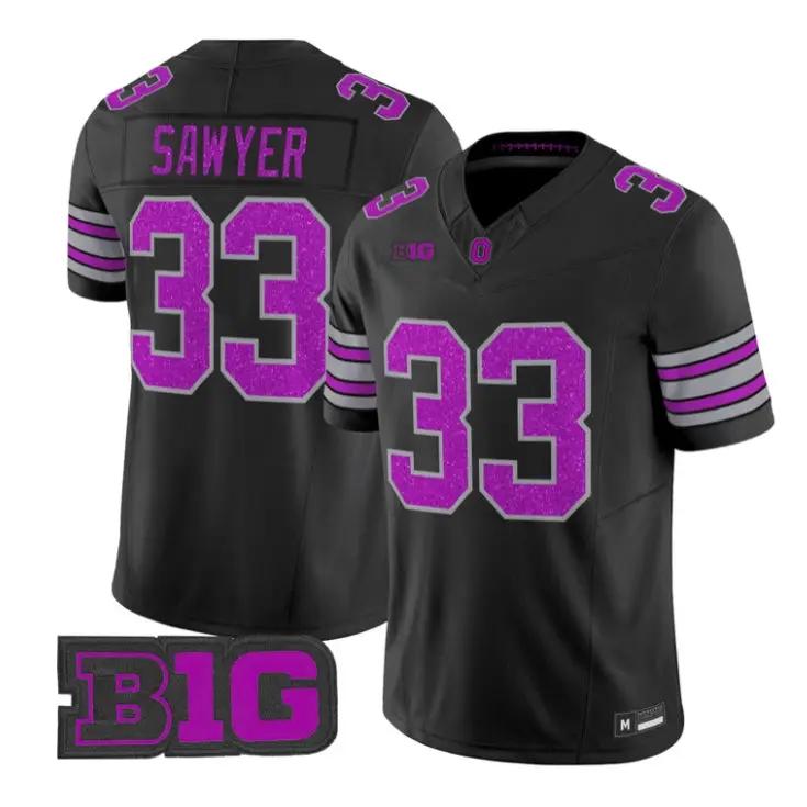 Jack Sawyer Jersey #33 Ohio State Buckeyes Glitter Vapor All Stitched