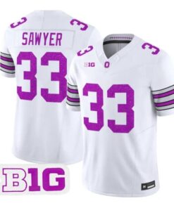 Jack Sawyer Jersey #33 Ohio State Buckeyes Glitter Vapor All Stitched