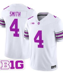 Jeremiah Smith Jersey #4 Ohio State Buckeyes Glitter Vapor Stitched