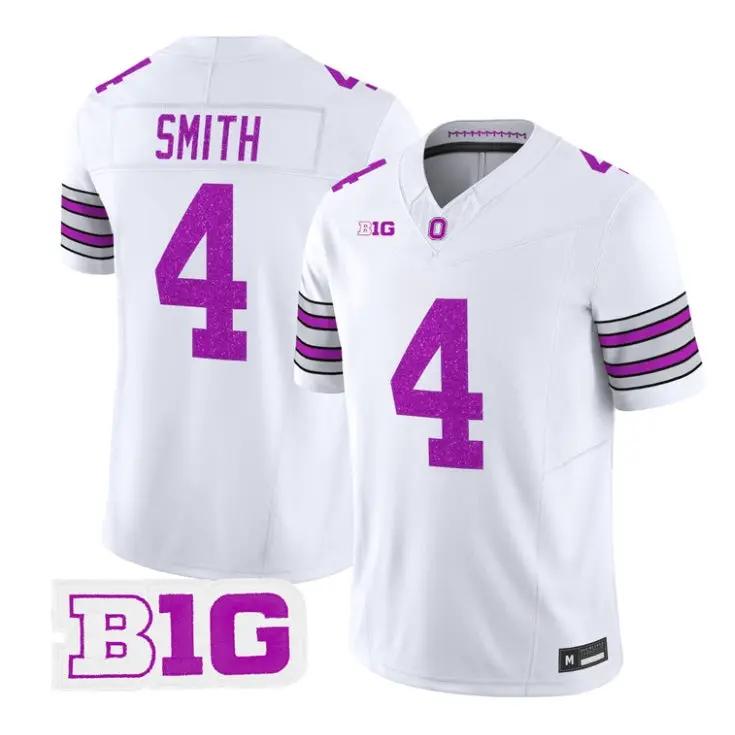 Jeremiah Smith Jersey #4 Ohio State Buckeyes Glitter Vapor Stitched