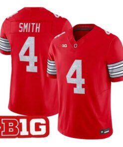 Jeremiah Smith Jersey #4 Ohio State Buckeyes Glitter Vapor Stitched