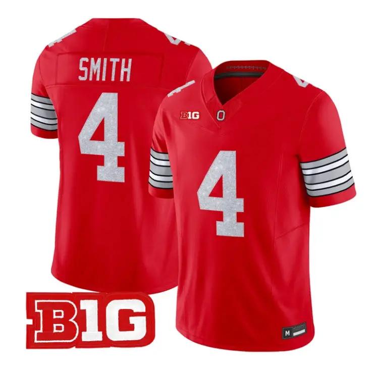 Jeremiah Smith Jersey #4 Ohio State Buckeyes Glitter Vapor Stitched