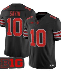 Julian Sayin Jersey #10 Ohio State Buckeyes Glitter Vapor Stitched by My Store NCAA Football Jerseys