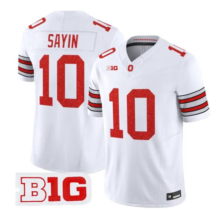 Julian Sayin Jersey #10 Ohio State Buckeyes Glitter Vapor Stitched by My Store NCAA Football Jerseys