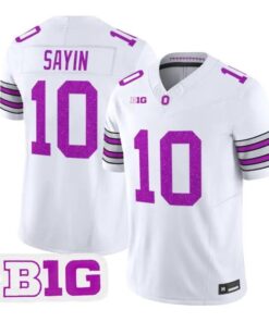 Julian Sayin Jersey #10 Ohio State Buckeyes Glitter Vapor Stitched by My Store NCAA Football Jerseys