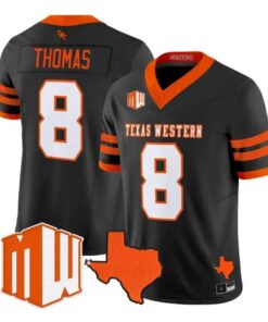 Kam Thomas Jersey #8 UTEP Miners 2026 Going Dark in the Sun City Vapor Stitched by My Store NCAA Football Jerseys