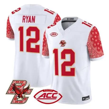 Matt Ryan Jersey #12 Boston College Eagles Red Bandanna 2026 Stitched - Top Wow Design Matt Ryan Jersey #12 Boston College Eagles Red Bandanna 2026 Stitched