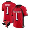 Micah Hudson Jersey #1 Texas Tech Red Raiders 2026 Texas Patch All Stitched - Top Wow Design Micah Hudson Jersey #1 Texas Tech Red Raiders 2026 Texas Patch All Stitched