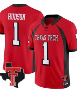 Micah Hudson Jersey #1 Texas Tech Red Raiders 2026 Texas Patch All Stitched - Top Wow Design Micah Hudson Jersey #1 Texas Tech Red Raiders 2026 Texas Patch All Stitched