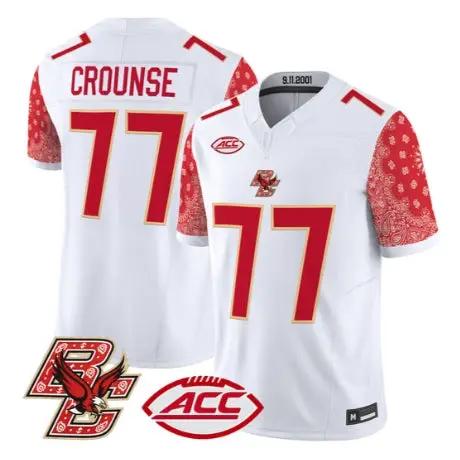 Michael Crounse Jersey #77 Boston College Eagles Red Bandanna Stitched - Top Wow Design Michael Crounse Jersey #77 Boston College Eagles Red Bandanna Stitched