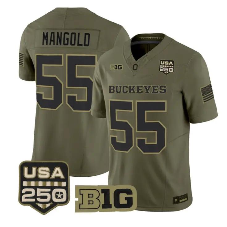 Nick Mangold Jersey #55 Ohio State Buckeyes 2026 Vapor Limited Stitched Olive - Top Wow Design Nick Mangold Jersey #55 Ohio State Buckeyes 2026 Vapor Limited Stitched Olive